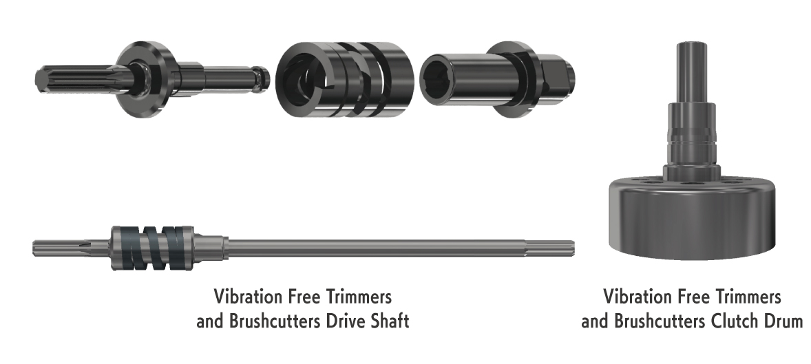 Vibration free grass trimmer drive shaft
